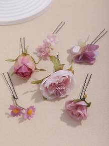 12 pezzi Set assortito di eleganti fermagli per capelli/mollette minimalisti per vacanze estive, accessori per San Valentino, accessori per capelli da matrimonio - Multicolore - Visualizzare 3