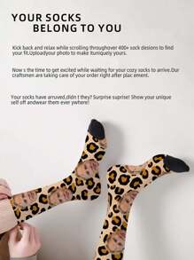 1 Pair Custom Face Socks, Custom Photo Sock, Custom Printed Socks, Personalized Funny Face Socks, Custom Picture Socks, Put Any Face On The Socks, Anniversary Gift, Valentine Gift, Birthday Gift, Wedding Gift, Mother's Day Gift, Father's Day Gift, Best Friend Gift, Gift For Mom/Dad, Gift For Girlfriend/Boyfriend, Gift For Her/Him - Multicolor - View 5