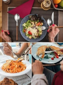 12pcs/Set Stainless Steel Flatware Set With Faux Wooden Handles - Includes Knives, Forks, Spoons And Coffee Spoons - Dishwasher Friendly, Suitable For Home, Restaurant And Party Use,School Supplies - Multicolor - View 3