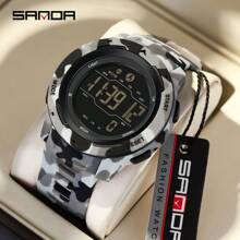 SANDA. SANDA Men Smart Electronic Watches Pedometer Calories 50M Waterproof Fitness Timer Alarm Clock Date LED Digital Watch Military Outdoor Sports Swimming Multifunction Wristwatch