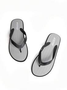Plus Size Men & Women Fashion Casual Soft & Comfortable Flip Flops, Suitable For Outdoor, Beach, Vacation, Bathroom And Street Wear, Spring/Summer - Grey - View 7