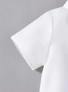 BrownBark 2pcs Baby Boys Gentleman Style Outfit Set, Bowknot Decor Casual Short Sleeve Shirt & Bib Shorts, Suitable For Birthday Party, Formal Occasion, Wedding, Christening, 1st Birthday Celebration, Daily Wear