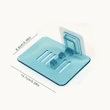 1 caixa de sabonete transparente para pendurar na parede com drenagem, suporte para sabonete transparente com dreno, prateleira para banheiro, caixa para armazenamento de sabonete, caixa para armazenamento de sabonete sem instalação de sabonete, bandeja de plástico para sabonete de volta às aulas