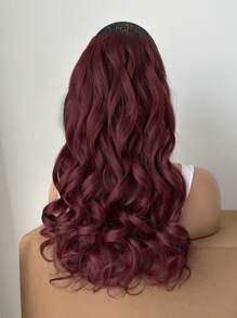 Clip In Synthetic Hair Extensions Long Wavy ,  Hair Extensions  Clip In Hair Extensions   20- 22 Inch,Red Color,7 Pieces - Burgundy - View 9