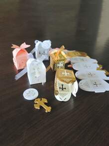 20pcs Laser Cut Gift Boxes, Suitable For Baby Shower Parties, Weddings, Small Gift Bag Decoration, Gift Boxes - Multicolor - View 9