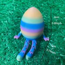 3D 打印复活节彩蛋小雕像 - 塑料收藏品拼接蛋形桌面装饰，适用于家庭和办公室，多功能室内/室外节日装饰品 - 彩色 - 查看 7