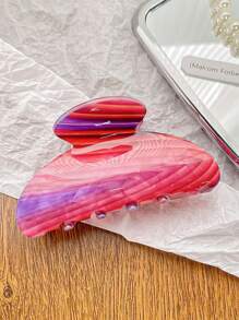 1个复古花卉条纹发爪夹，优雅醋酸纤维印花发夹，适用于丸子头、盘发和半扎发造型，发夹，发卡，发夹，发饰，发夹，发卡，发饰夹，秋冬季女士度假装扮发饰，夏季花朵发夹 - 彩色 - 查看 6