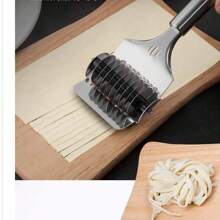 1pc 8.8 Inch Pasta Cutter, Stainless Steel Spaghetti Cutter, Handheld Dough Cutter, Pasta Extruder, Italian Pasta Maker, Pasta Lattice Roller, Kitchen Cooking Handheld Dough Cutter (Random Color And Style)