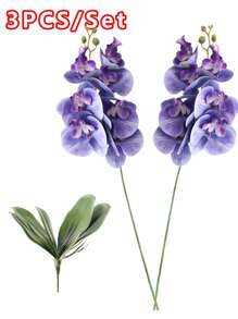 3 peças/Conjunto de Flores de Orquídea Borboleta Artificial, 60cm de Altura, 7 Flores Grandes, Flores de PU Toque Realista, Ideal para Buquês de Casamento DIY, Centros de Mesa, Adequado para Casamento, Casa, Escritório, Festa, Hotel, Quintal, Restaurante, Terraço, Decoração, Dia dos Namorados, Presente