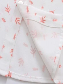 KIMOCAT 2 件套男童夏季绅士装，带蝴蝶结的图案印花衬衫和背带裤套装，正式外观 - 橘色 - 查看 4