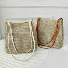 Women Straw Woven Handbag Large Rattan Basket Beach Bag Summer Female Messenger Crossbody Bags Girls Small Beach Handbags New