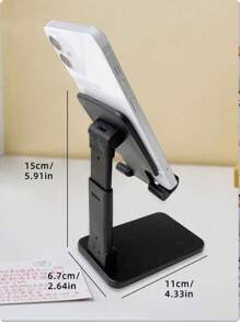 1pc Foldable Desktop Phone Stand For Desk, Height Adjustable Cell Phone Holder, Portable Cellphone Cradle Desktop, Women Travel Kitchen Essentials Fits All Mobile Phone