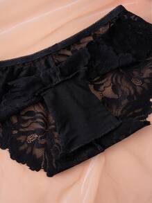 Set de 4 piezas de lencería sexy con cordones para mujeres, sujetador sin aro con efecto push-up y top tipo camiseta corta