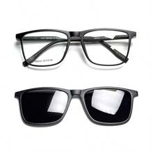 Armação Óculos Para Grau Masculino Clipon Polarized 2 Em 1 Sunglasses Magnetic Eyewear -5034 -Preto Fosco