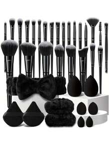 36 stuks make-up tools make-upspons en 25 stuks make-up kwastenset zachte make-up kwasten sets cosmetische kwast schoonheidskwasten foundation kwast power make-up