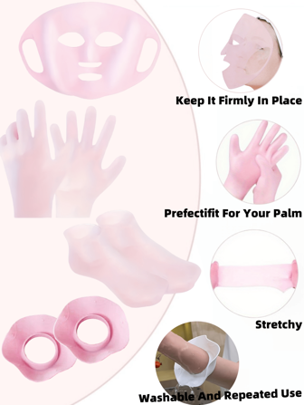 1pair Silicone Gloves, 1pair Silicone Socks, 1pair Hand & Foot Modeling Sleeves For Dead Skin Remover, Exfoliation, Moisturizing And Sensitive Skin Care, Silicon Gel Socks, Gloves, And Modeling Kit For Hand And Foot Care