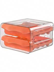 Organizador de almacenamiento de huevos con cajón de 2 capas, set de almacenamiento de huevos apilable de PET: apilable, de doble capa para máxima capacidad, soporte de huevos de plástico transparente ¡para tu refrigerador! Para uso en la cocina, para el Día de Pascua, bandejas de almacenamiento de huevos