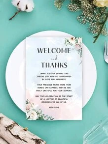 个性化定制婚礼感谢卡，花卉婚礼及新婚配饰，婚礼策划用品，完美适用于宾客餐桌装饰，适合婚礼、订婚、生日及其他场合。复古、卡通、可爱、定制、个性化、独特、专属定制，适用于员工、客户、学生、商务/工作/办公、学校、学习用品、返校季、办公室、学校、教室、教师礼物、大学、同事、宿舍、教师、男孩女孩、青少年、初中生、高中生、大学生、大一、大二、低年级学生、定制贺卡、办公及学习用品、圣诞装饰、带Logo文字的定制名片