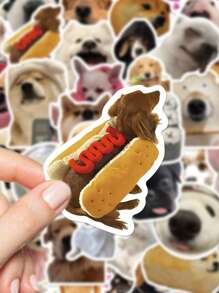 50 piezas de divertidos pegatinas de perros meme PVC como regalo, decoración de dibujos animados, scrapbook, laptop, equipaje, guitarra, vaso de agua, estuche de teléfono DIY, útiles escolares, de vuelta a la escuela