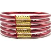 5Pcs/Set Shiny Buddhist Bracelet Color Stuffed Jelly Silicone Bangles - 5pcs 65mm - View 26