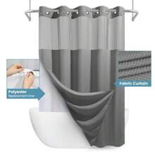Punkray Waffle Weave No Hook Shower Curtains With Snap In Linerfor  Bathroom Decor Set Supply