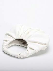 1pc 2024 Spring New Women's Handbag, Solid Color PU Cloud Bag, Fashionable Pleated Minimalist Patchwork Chic Ladies Tote Bag, Pleated Design