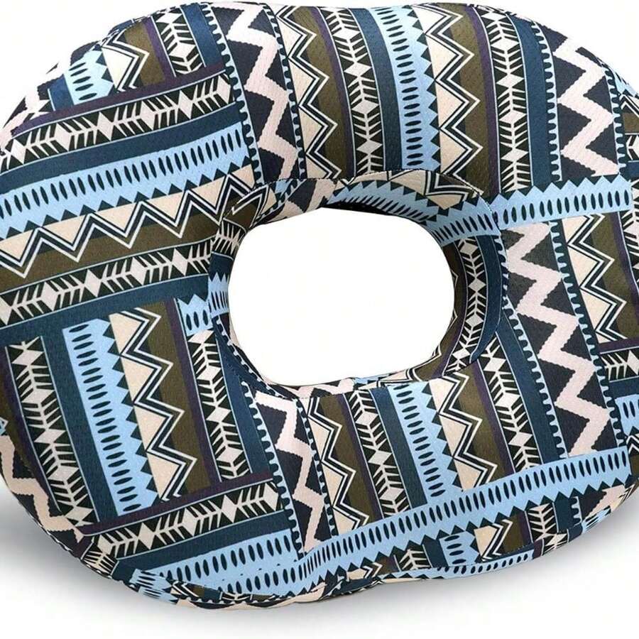 Donut Pillow For Hemorrhoids Seat Cushion For Tailbone Pain Relief - Boho Home Office Chair Cushion For Long Sitting Work - Memory Foam Car Seat Cushions For Driving Butt Pain Pressure Relief - 格子 - 查看 1