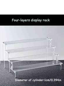 1 pièce Présentoir étagère en forme de marches transparent en acrylique, présentoir multi-couches en acrylique de bureau polyvalent pour boîtes aveugles, parfums, cosmétiques, stockage et présentation