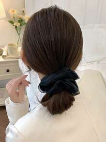 3 件/1 件优雅复古女士网状发圈，可爱街头时尚马尾辫夹，高品质舒适弹力发带，适合女士，4.33 英寸/11 厘米黑色/米色/咖啡色，适合日常、派对、节日、礼物、通勤