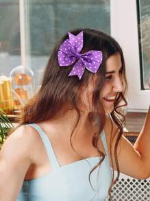 12pcs/Set Elegant Purple Floral Pattern Butterfly Hairclips, Sweet Cute Solid Hair Clips For Daily Use And Party