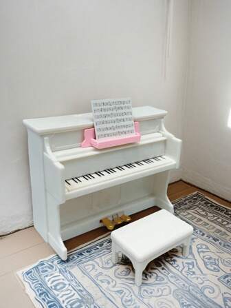 Modelos en miniatura de piano para escenas del hogar de muñecas 1:12, juguetes de instrumentos de piano en miniatura con sillas, partituras, pedales, paneles móviles que se pueden abrir y cerrar, adornos de plástico ABS DIY, comida de juguete en miniatura, cosas en miniatura, muy lindas, tan buena calidad, regalos de graduación, juguetes, accesorios de muñecas 1/12
