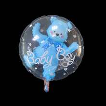 1pc Baby Shower Bear Ball In Ball Balloons Stand Crown Boy Girl Air Balloons Number 1 Balloon Birthday Gender Reveal Party Decorations
