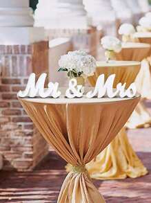 3 stuks/set witte houten Mr en Miss houten letters, set, Mr & Mrs bord voor bruiloftstafel, feestdecoratie hoofdtafel bruiloft houten letter, Just Married bord jubileumfeest Valentijnsdag decor, bruiloftstafel decor