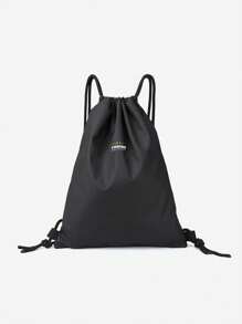 Simple Drawstring Backpack For Men And Women, Casual Fitness Backpack For Men, Cycling Storage Small Backpack, Waterproof Swimming Gym Lightweight Drawstring Bag, Drawstring Backpack For Women, Drawstring Backpack Student Basketball Bag, Lightweight Badminton Bag Drawstring Sports Bag For Men And Women, Storage Bag Drawstring Training Fitness Backpack, Training Class Backpack Basketball Training Bag Football Storage Running Shoe Bag - Black - View 3