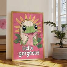 Girly Frog 自爱墙贴，积极你好华丽语录，粉色复古海报，浴室海报印刷品，宿舍装饰，无框架 - 玫瑰紅 - 查看 6