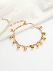 Personalized Fashion Bell Chain Anklet, Bohemian Style Wave Tassel Bell Anklet For Young Girl