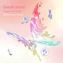 1pc Popular Led Light Music Controlled Electric Butterfly Wings Party Costume Decoration, Colorful & Eye-Catching, Perfect For Princess Dress Up, Indoors & Outdoors Party, Christmas, Valentine'S Day, All Festivals Gift