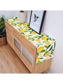 Green Leaves Lemon Fruit Flower Table Runner Dresser Scarves Table Decor Washable Farmhouse Kitchen Dining Table Runner Holiday Party Wedding Decorations - Multicolor - View 6