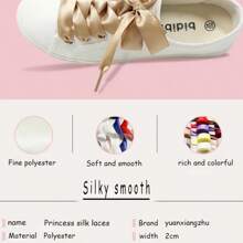 Cordones de seda, accesorios para zapatos de satén de mujer, zapatillas de deporte a juego, cordones rosas de lona, 1 par de longitud de 120