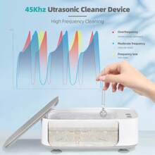 Portable Jewelry Cleaner - 3 Modes, 45KHz, For Glasses/Rings/Earrings/Watch Straps - White - View 10