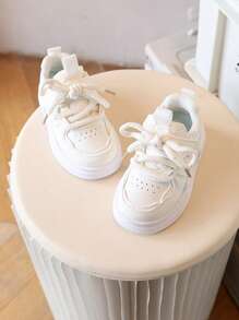 Girls Pink Flat Shoes, Boys White Casual Sneakers, Kids Shoes