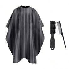 1 Pc Hair Cutting Barber Cape For Men Women With 1 Pc Neck Duster Brush And 1 Pc Barber Brush, 1 Pc Hair Rat Tail Combs, Professional Barber Accessories Cleaning Supplies For Salon Haircut Styling (Black Stripe), Hair Tools, Hair Products And Accessories For Barber Salon Beauty Back To School, Travel Holiday Essentials, Hair Accessories For Women, Slick Back Brush, Hair Dryer, Hair, Barber, Hair Tools, Hair Products, Hair Dryer, Hair Brush, Barber, Hairdressing Equipment, Hairstyle, Hairdressing, Barber Accessories, Barbershop, Hairdressing Equipment