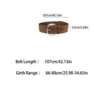 Plus Size Women Vintage Brown Suede Wide Waist Belt, Solid Color Fashion Minimalist Versatile Waist Accessory For Daily Use Summer, School Fall, Autumn, Halloween - Brown - View 9
