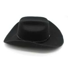 Women Men Western Hats Large Wide Brim Cowgirl Hat For Carnival Rave Party Travel Costume Accessories - 黑色 - 查看 8