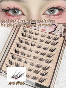 48 Bunches 0.07 Mm 10-14 Mm Self-Adhesive Fluffy Delicate Artificial Mink Daily Handmade Cosmetics Party False Eyelashes, Easy To Use,3D Natural Effect, Easy To Apply To The Eyes