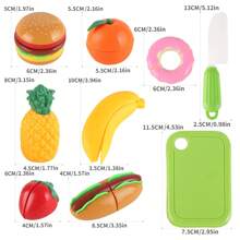 14PCS Play Kitchen Food Set - Realistic Cut Fruit Toys - Strawberry Apple Kiwi - Fun Pretend Play Accessories For Boys And Girls - Perfect Gift Ideas - 36PCS Fruit Cutting Fun [Random Color] - View 10