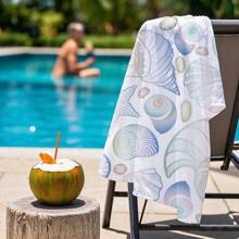 1pc 3D Ocean Beach Towel, Rapid Drying, Lightweight, Highly Absorbent, Suitable For Bathroom, Swimming Pool, Travel, Cruise, Camping