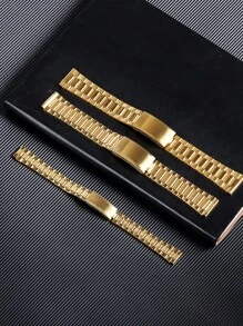 Correa de reloj de acero inoxidable de alta calidad dorada, ajustable, cómoda y elegante, disponible en tallas de 12mm, 14mm, 18mm y 20mm, perfecta para reemplazar los accesorios de la muñeca de moda para hombres y mujeres