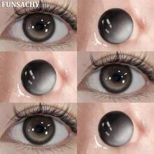 FUNSACHY Colored Myopia Contact Lenses (0~-8.00) Brown/Gray/Blue Degree Contact Lenses, Annual Disposable, 14.5mm Large Eye Lens - HAWAII-gRAY - View 16