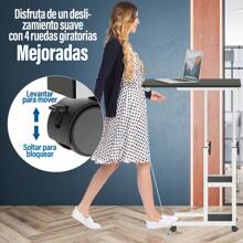 Mesa para Laptop Altura Ajustable con Ruedas, Mesa Lateral Móvil Multifuncional para Hogar y Oficina - Negro - Ver 3
